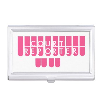 Pink Colored Court Reporter Business Card Case by ProfessionalOffice at Zazzle