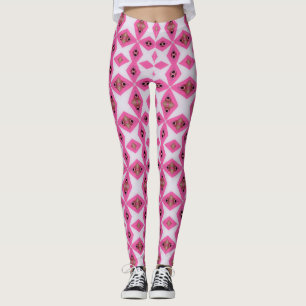 pink colorful abstract leggings
