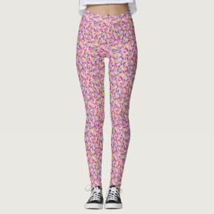 Pink Colorful Candy Sprinkles Leggings
