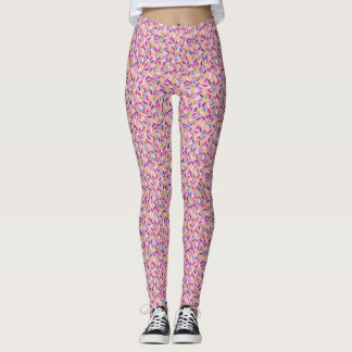 Pink Colorful Candy Sprinkles Leggings