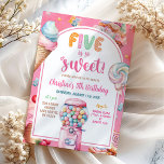 Pink Colorful Pastel Candies Kid's 5th Birthday Invitation<br><div class="desc">Pink Colorful Pastel Candies Kid's 5th Birthday Invitation</div>