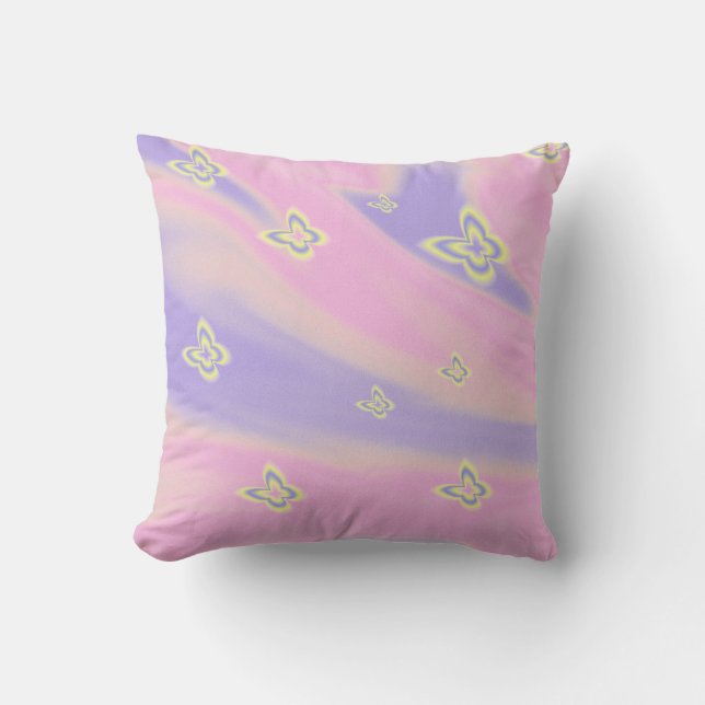 Pink colorful pattern throw pillow (Front)