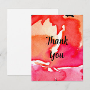 Pink Colorful Personalized Script Thank You Card