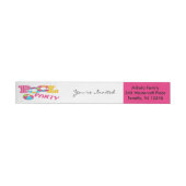 Pink Colorful Pool Party Wraparound Address Label (Individual)