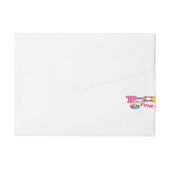 Pink Colorful Pool Party Wraparound Address Label (Back)
