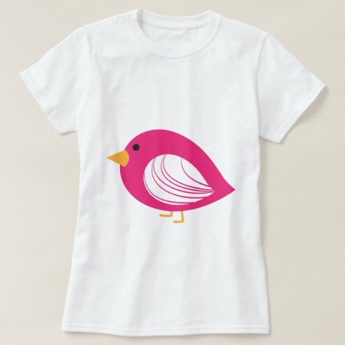 Pink colorful quirky birds T_Shirt