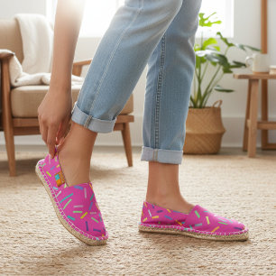 Pink Colorful Sprinkles Chic Pattern Espadrilles