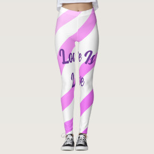 Pink colorful stripes pastel love is love pride leggings