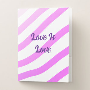 Pink colorful stripes pastel love is love pride pocket folder