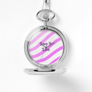 Pink colorful stripes pastel love is love pride watch