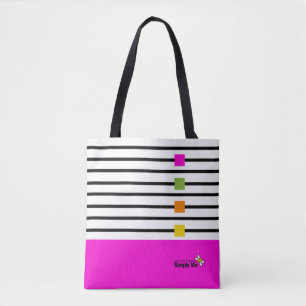Pink Colorful Stripes Tote Bag