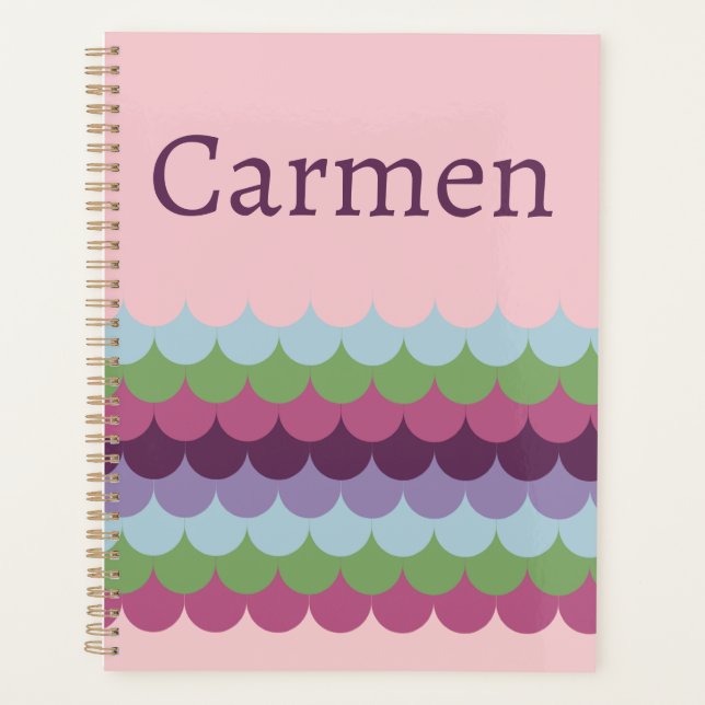 Pink Colorful Waves Planner (Front)