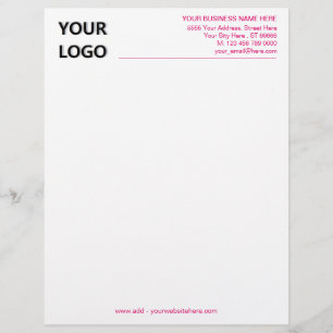 Pink Colors Letterhead Your Logo Photo Colors Font
