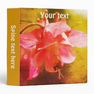 Pink Columbine Flower Art Personalized 3 Ring Binder