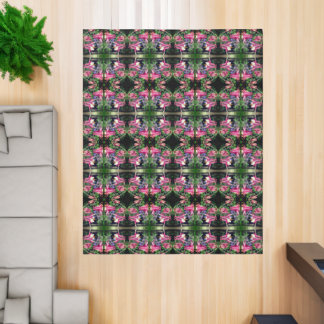 Pink Columbine Flowers Close Up Abstract  Rug