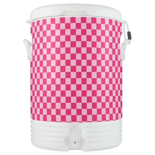 Pink Combination Classic Checkerboard by STaylor Beverage Cooler (Front)