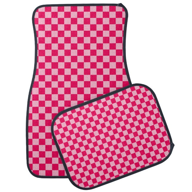 Pink Combination Classic Checkerboard by STaylor Car Mat (Set)