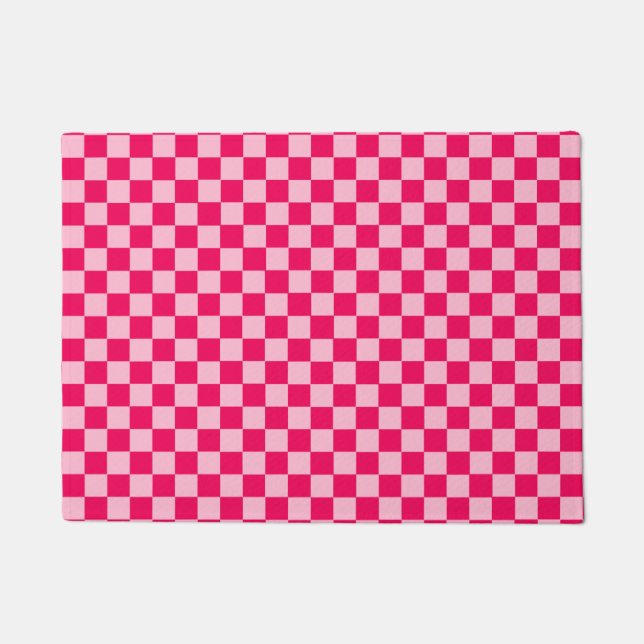 Pink Combination Classic Checkerboard by STaylor Doormat (Front)
