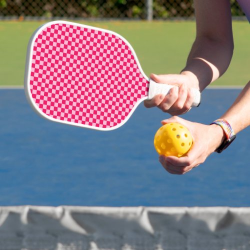 Pink Combination Classic Checkerboard by STaylor Pickleball Paddle