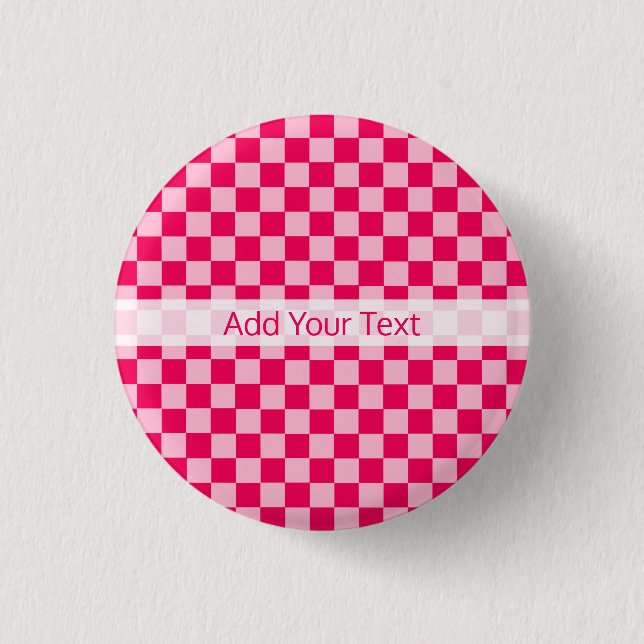 Pink Combination Classic Checkerboard by STaylor Pinback Button (Front)