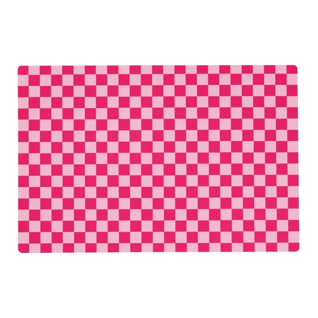 Pink Combination Classic Checkerboard by STaylor Placemat (Front)