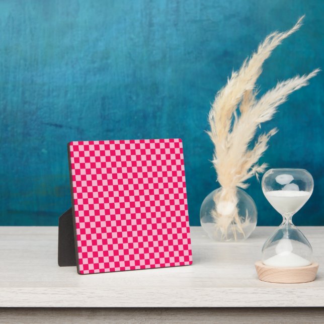 Pink Combination Classic Checkerboard by STaylor Plaque (Insitu)