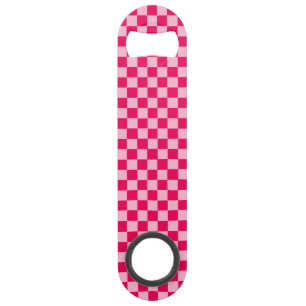 Pink Combination Classic Checkerboard by STaylor Speed Bottle Opener