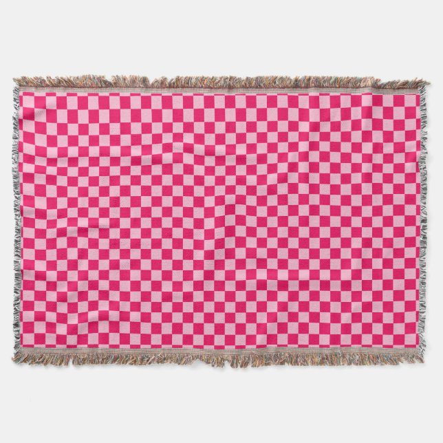 Pink Combination Classic Checkerboard by STaylor Throw Blanket (Front)