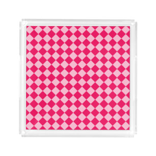 Pink Combination Diamond Pattern by Shirley Taylor Acrylic Tray