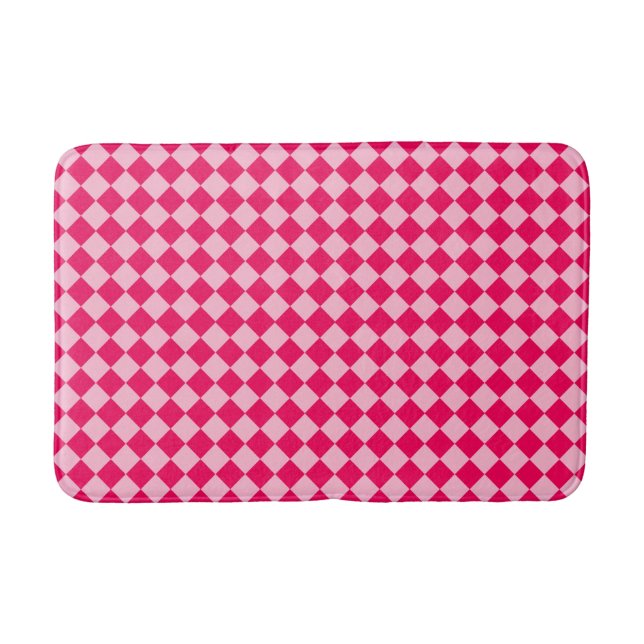 Pink Combination Diamond Pattern by Shirley Taylor Bath Mat (Front)