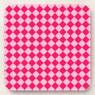 Pink Combination Diamond Pattern by Shirley Taylor Beverage Coaster