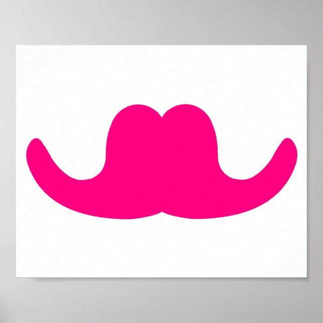 Pink Comedian Mustache Poster (Front)