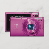 Pink Compact Camera Photographer Business Card (Front/Back)