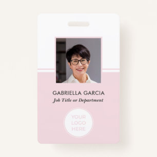 Pink Company QR Code Photo ID Badge