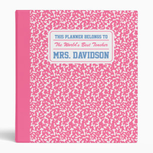 Pink Composition Notebook Binder