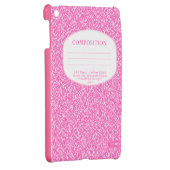 Pink Composition Notebook iPad Mini Cover (Back Right)