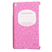Pink Composition Notebook iPad Mini Cover (Back Left)