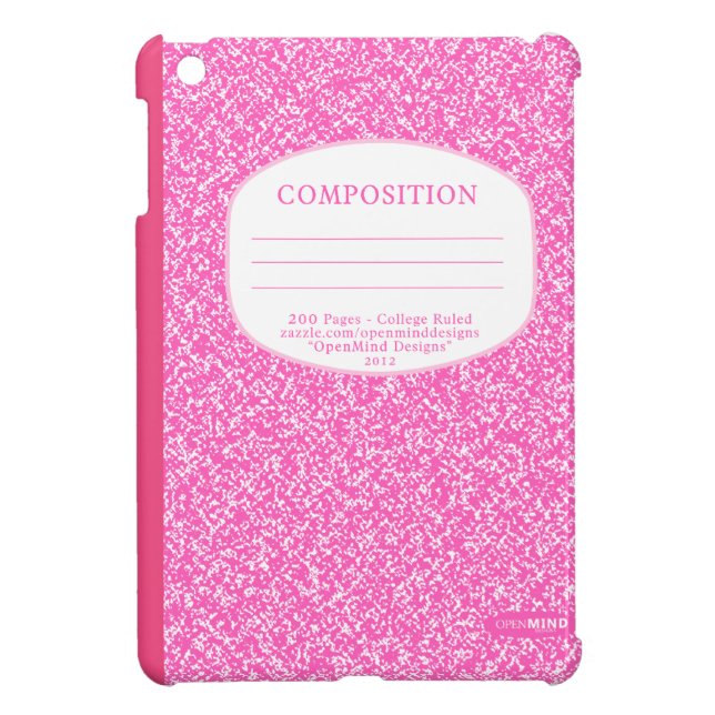Pink Composition Notebook iPad Mini Cover (Back)