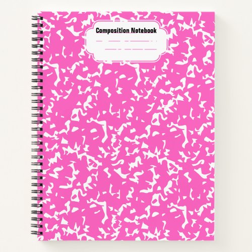 pink composition spiral notebook