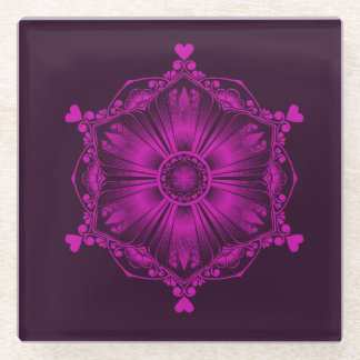 Pink computer art coaster. glass coaster