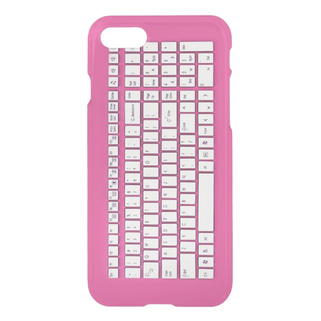 Pink computer keyboard uncommon iPhone case (Back)