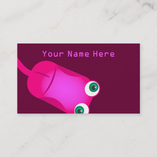 Customizable Pink Computer Mouse Business Card