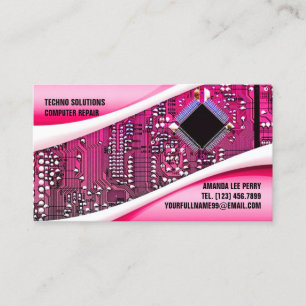 Pink Computer Repair Business Card