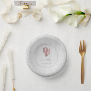 Pink Conch Shell Wedding Paper Bowls
