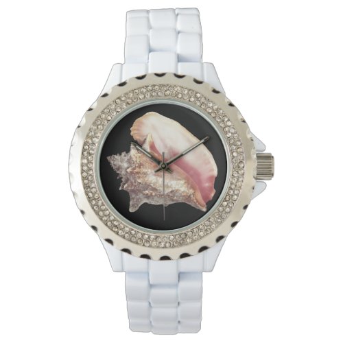 Pink Conch Shell Womans Watch