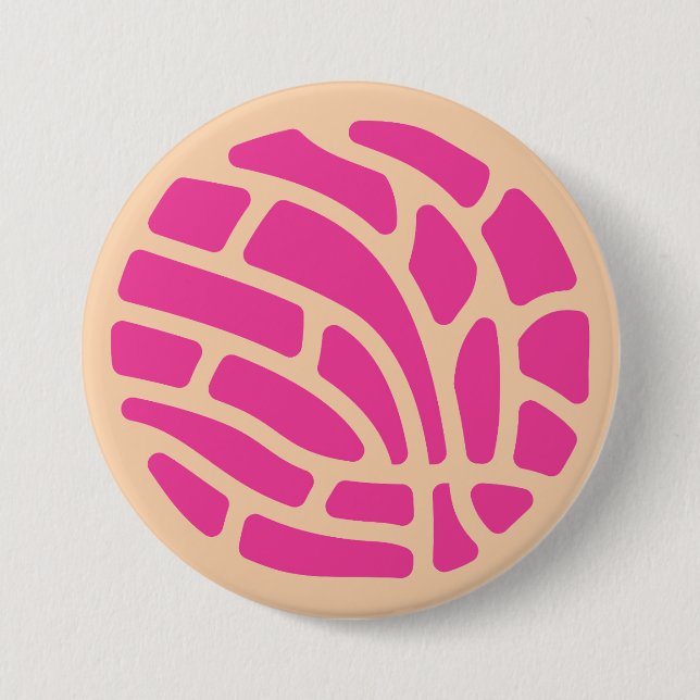 Pink Concha Pan de Huevo Bakery  Button (Front)