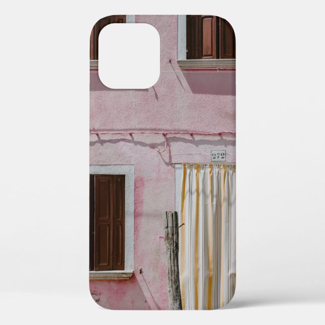 PINK CONCRETE HOUSE WITH THREE WINDOWS AND ONE DOO Case-Mate iPhone CASE (Back)