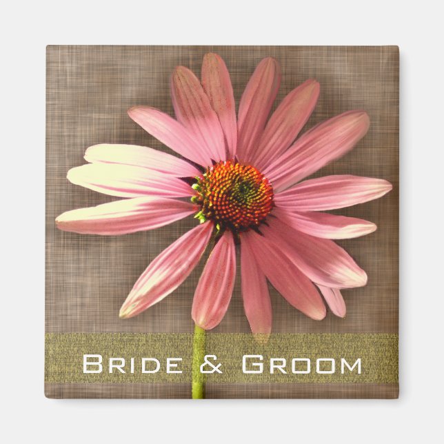 Pink Cone Flower -I am My Beloved's and My Beloved Magnet (Front)