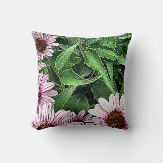 Pink Cone Flower Pillow