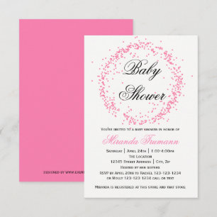 Pink Confetti - 3x5 Baby Shower Invitation